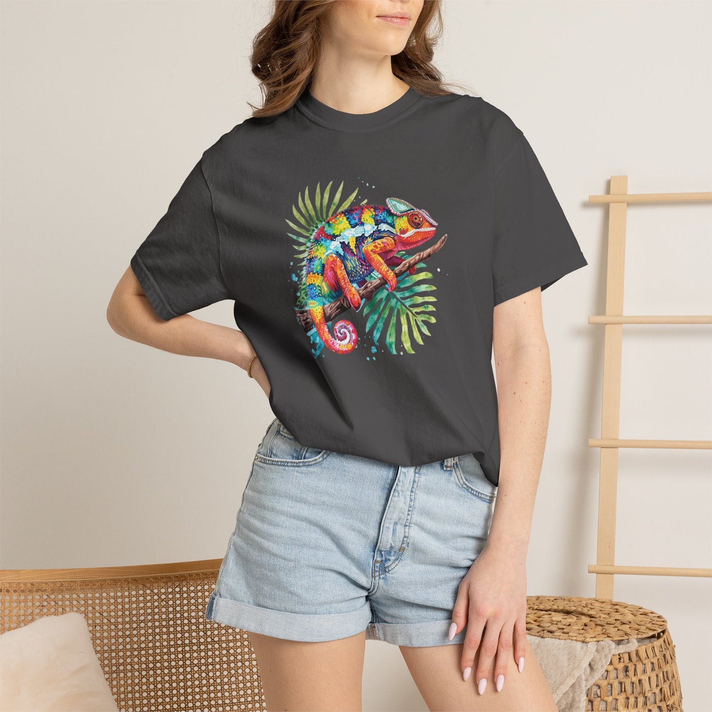 Chroma Chameleon T-Shirt | Tropical Reptile Graphic Tee for Pet Lovers