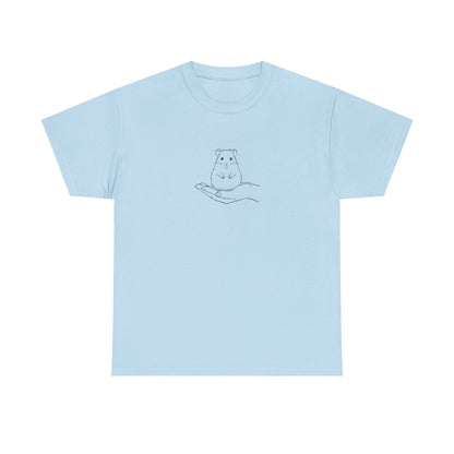 Hamster In Hand Tee - Minimal Cute Pet Illustration T-Shirt