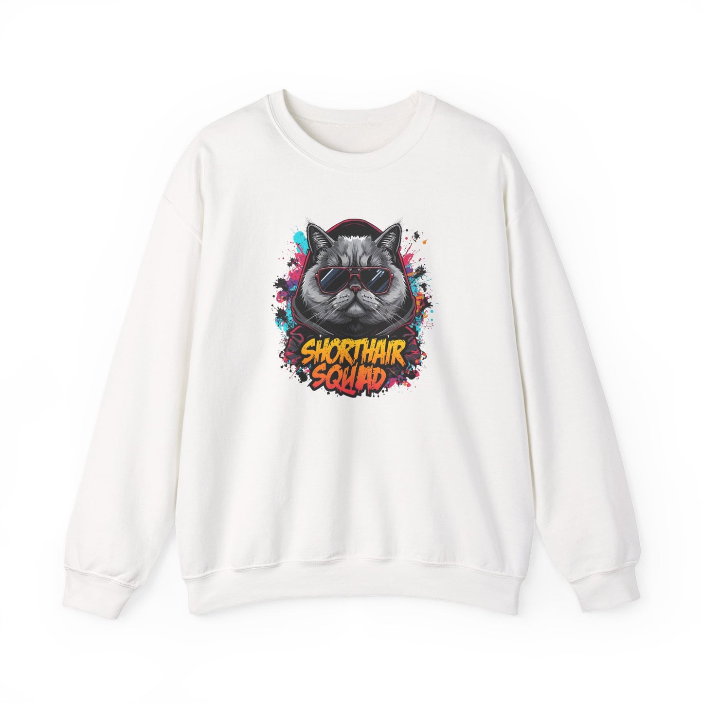 Shorthair Squad Cat Sweatshirt – Graphic Crewneck for Cat Lovers