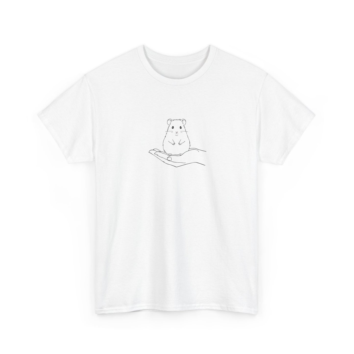 Hamster In Hand Tee - Minimal Cute Pet Illustration T-Shirt