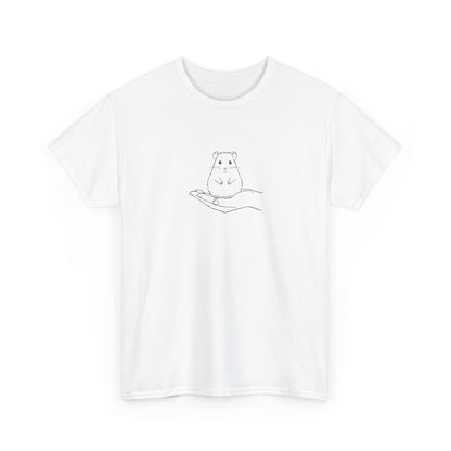 Hamster In Hand Tee - Minimal Cute Pet Illustration T-Shirt