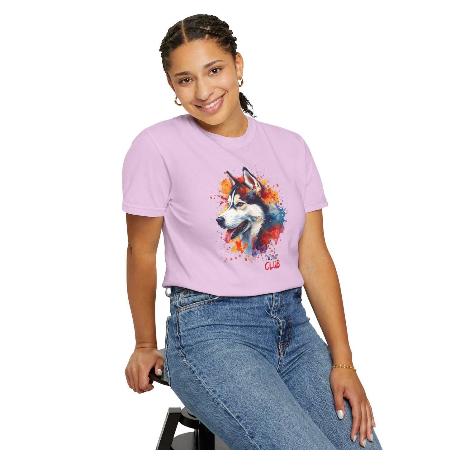 Husky Watercolor T-Shirt -'Husky Club' Artistic Dog Tee