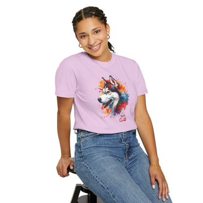 Husky Watercolor T-Shirt -'Husky Club' Artistic Dog Tee