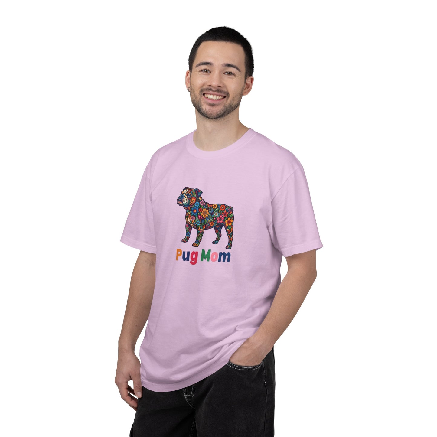 Pug Mom Floral T-Shirt
