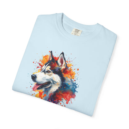 Husky Watercolor T-Shirt -'Husky Club' Artistic Dog Tee