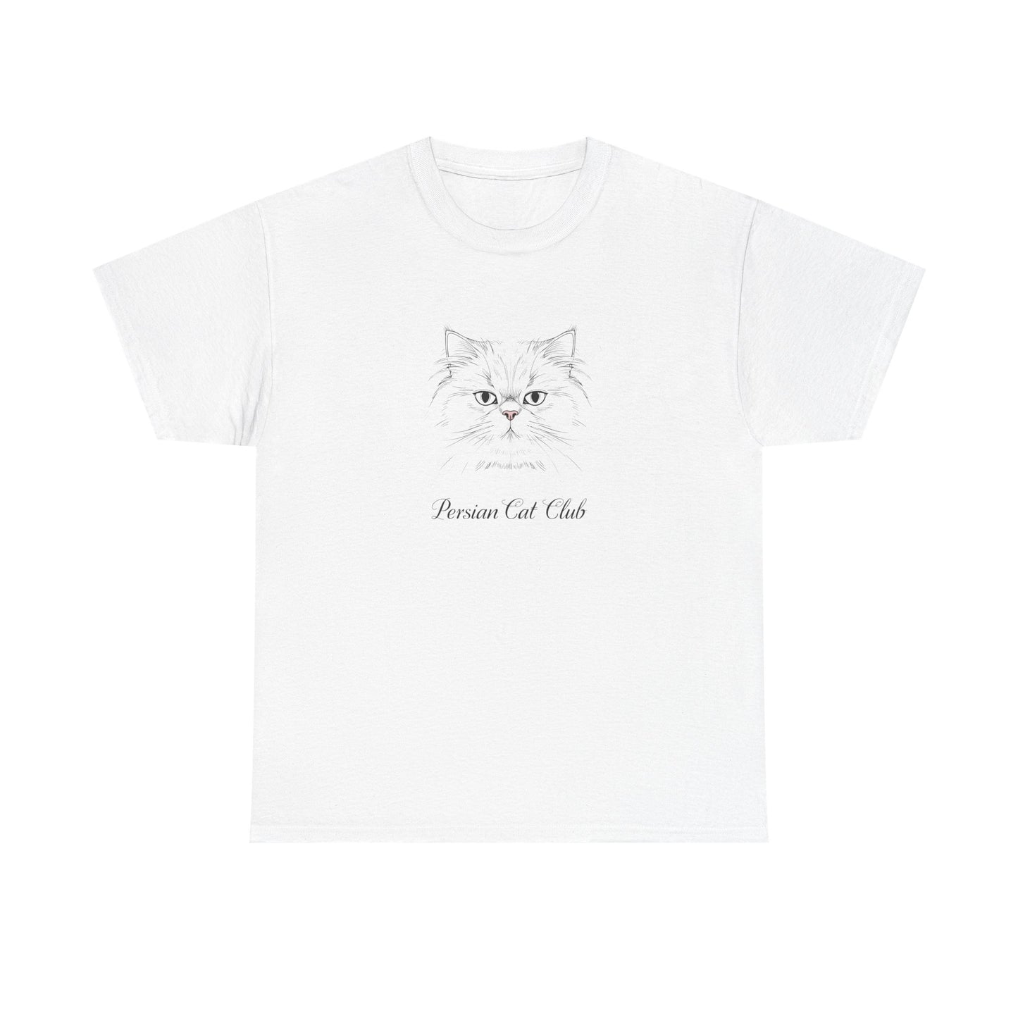 Persian Cat Club Tee — Cute Minimal Cat Face T-Shirt