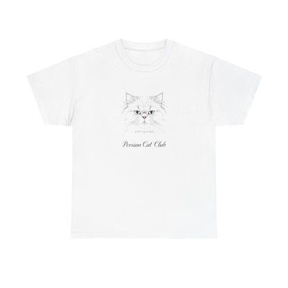 Persian Cat Club Tee — Cute Minimal Cat Face T-Shirt