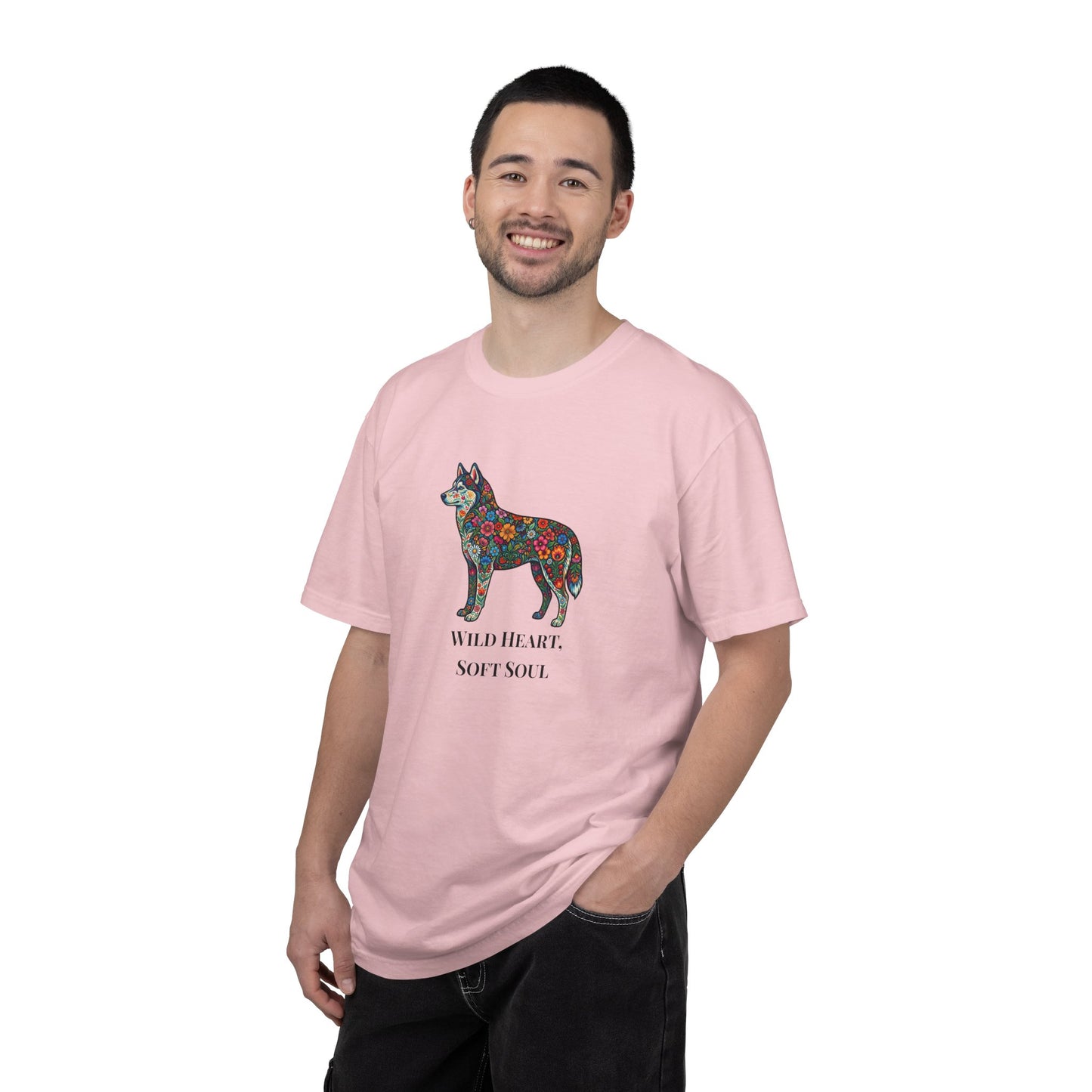 Floral Husky T-Shirt- "Wild Heart, Soft Soul" Graphic Tee