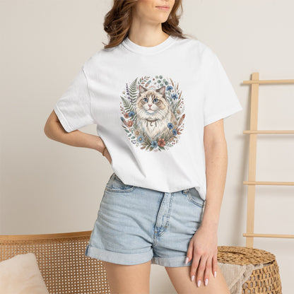 Ragdoll Cat Floral Wreath T-Shirt