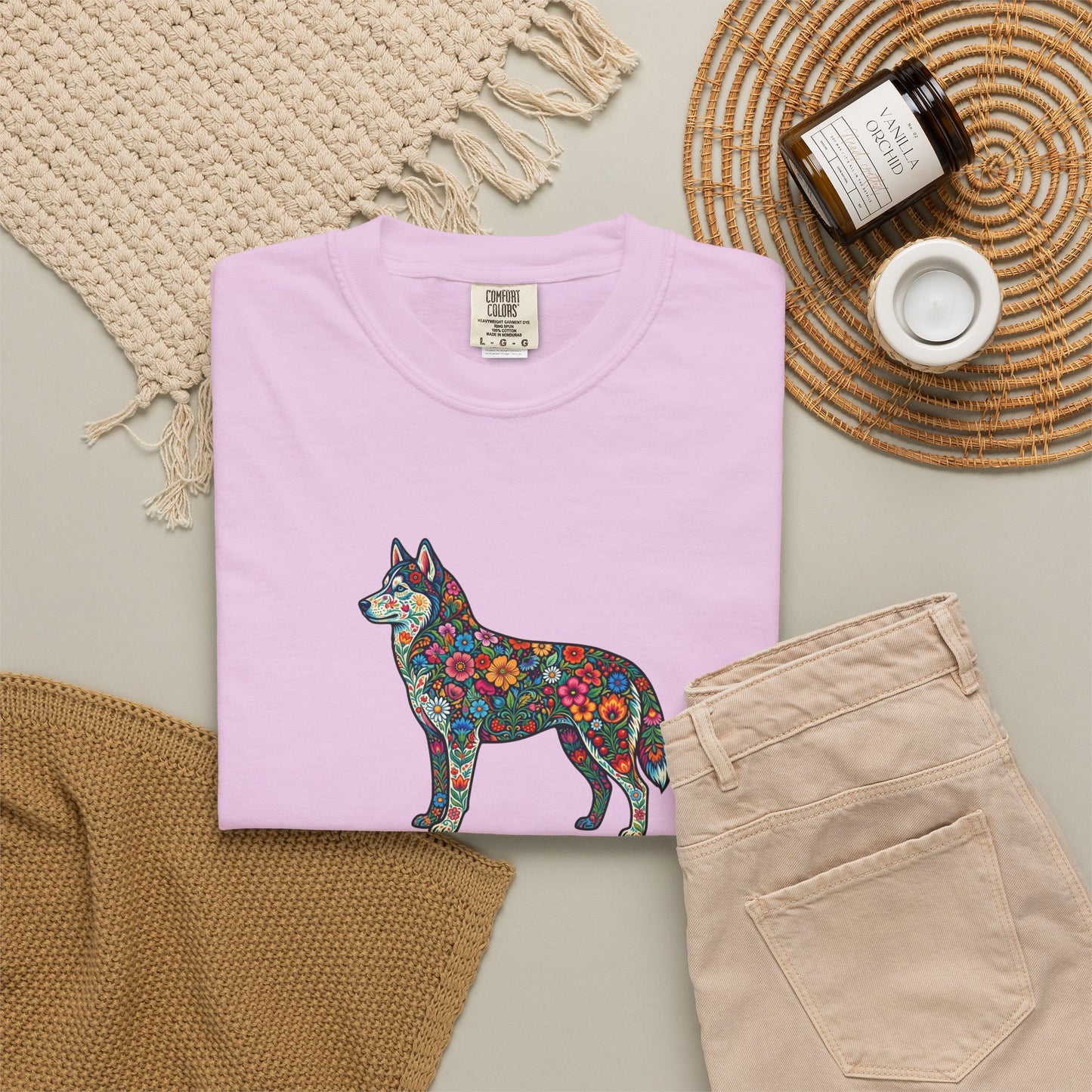 Floral Husky T-Shirt- "Wild Heart, Soft Soul" Graphic Tee