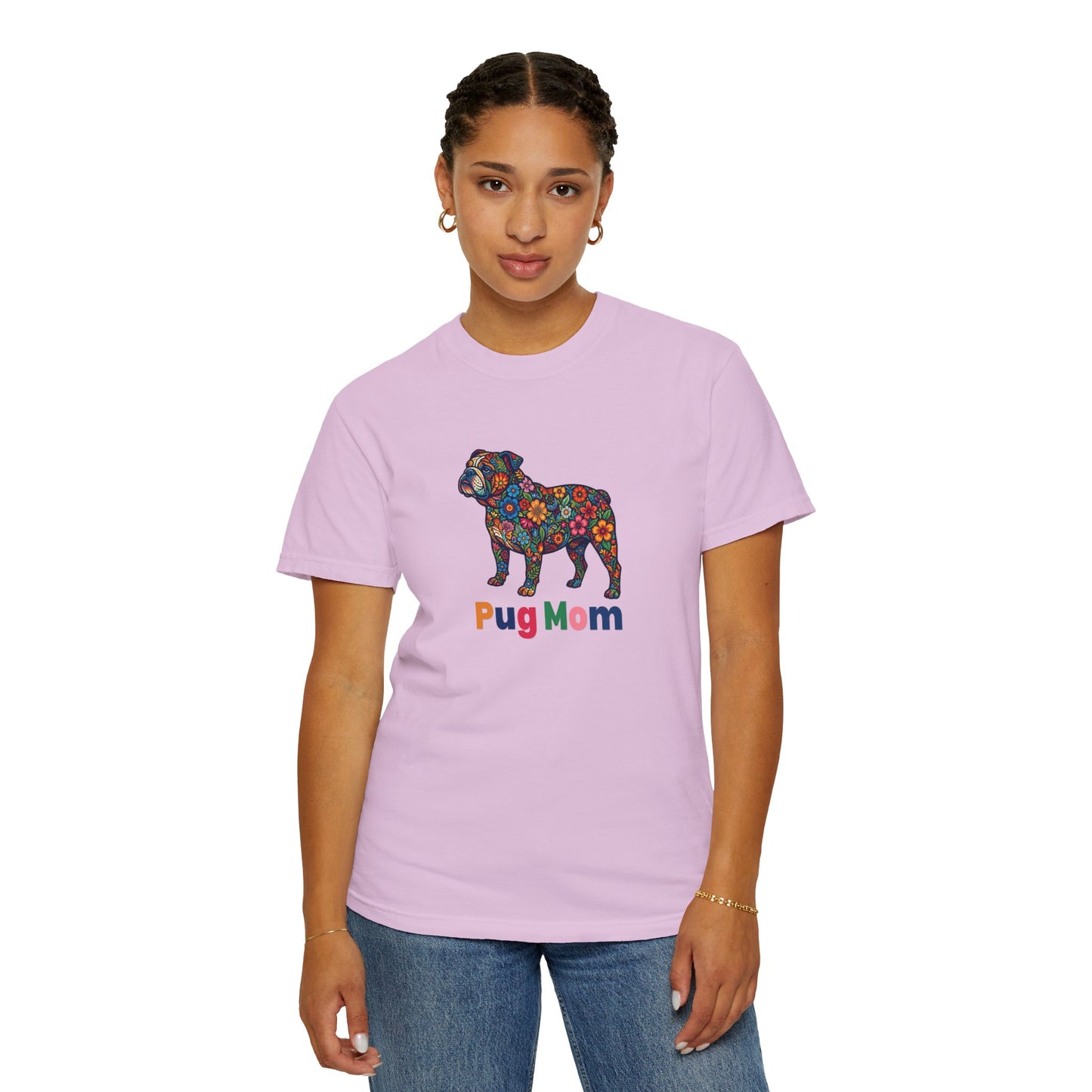 Pug Mom Floral T-Shirt