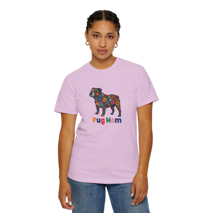 Pug Mom Floral T-Shirt