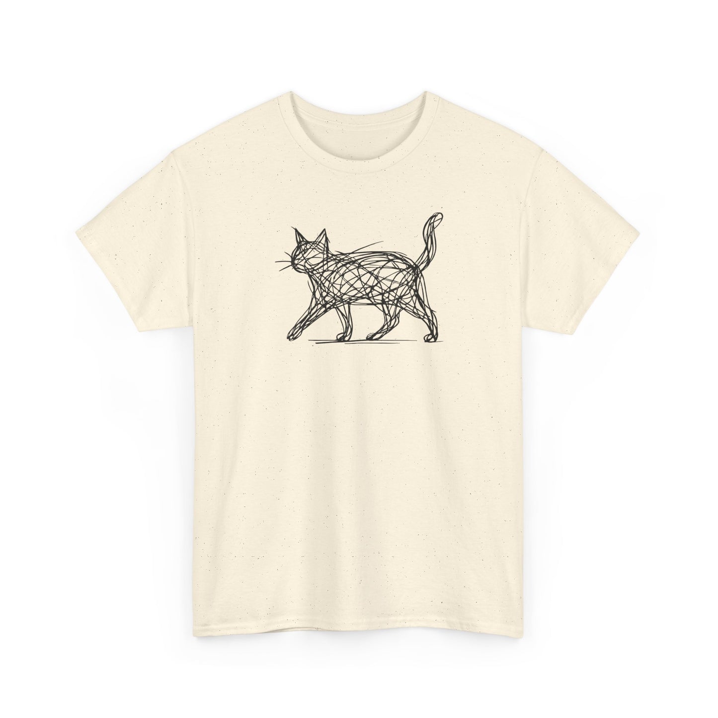 Bengal Cat Line Art T-Shirt — Minimalist Walking Cat Graphic Tee