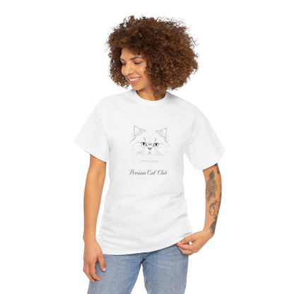 Persian Cat Club Tee — Cute Minimal Cat Face T-Shirt