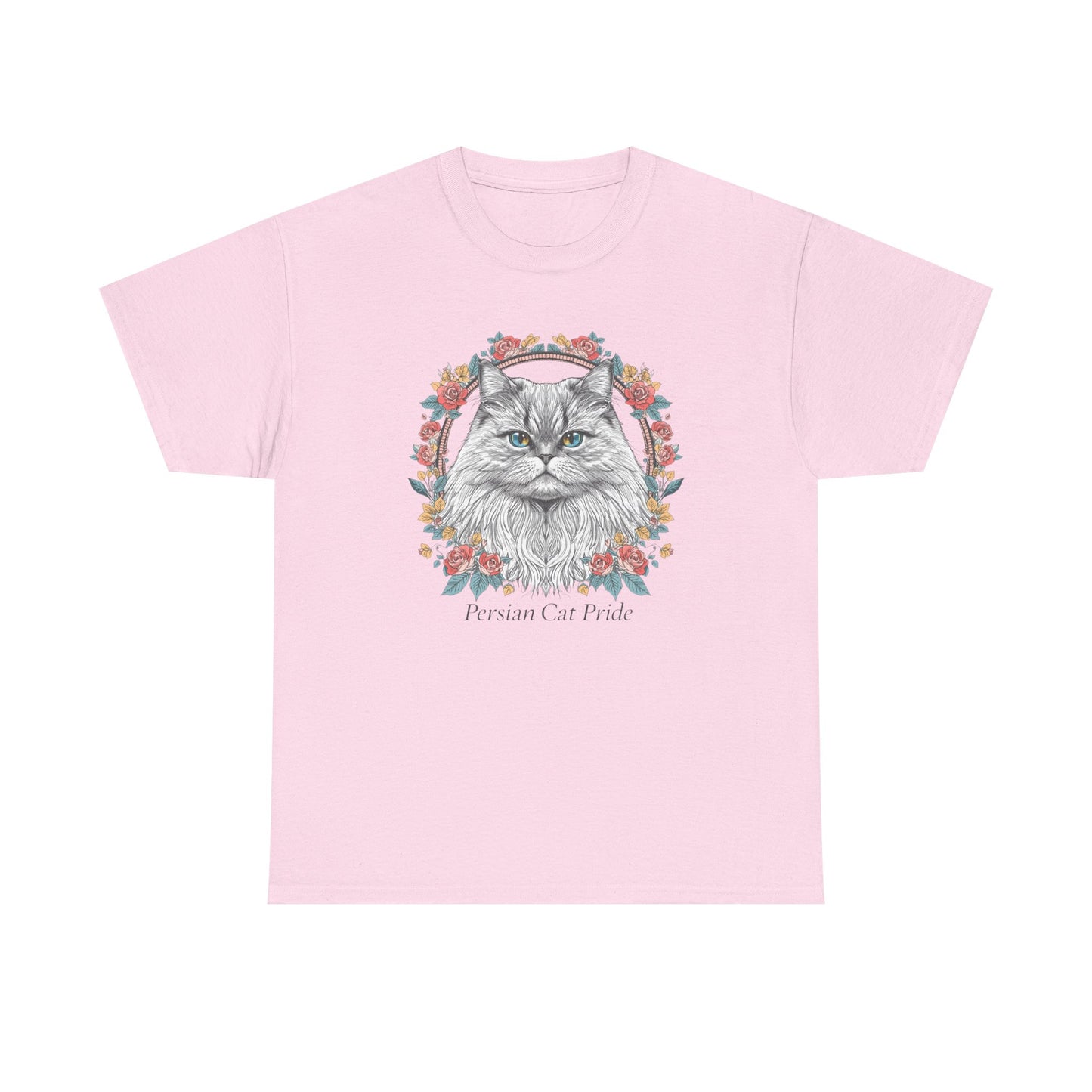 Cat Portrait Tee — "Purrson of Power" Floral Maine Coon Graphic T-Shirt