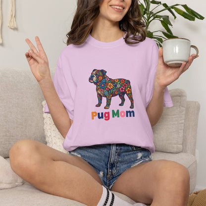 Pug Mom Floral T-Shirt
