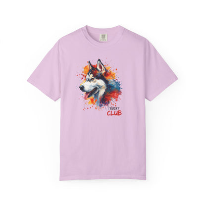 Husky Watercolor T-Shirt -'Husky Club' Artistic Dog Tee