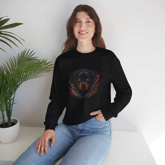 Rottweiler Flame Crewneck Sweatshirt