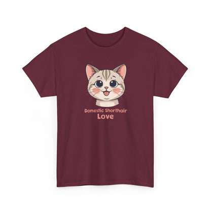 Domestic Shorthair Cat Love T-Shirt — Cute Kitten Graphic Tee