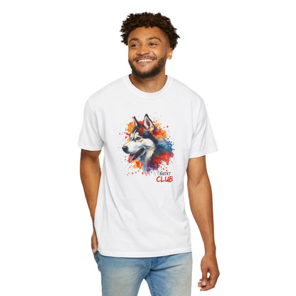 Husky Watercolor T-Shirt -'Husky Club' Artistic Dog Tee