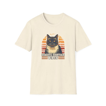 Domestic Shorthair Vibes T-Shirt — Retro Cat Lover Tee