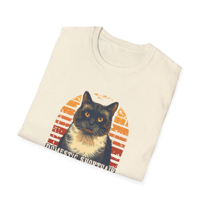 Domestic Shorthair Vibes T-Shirt — Retro Cat Lover Tee