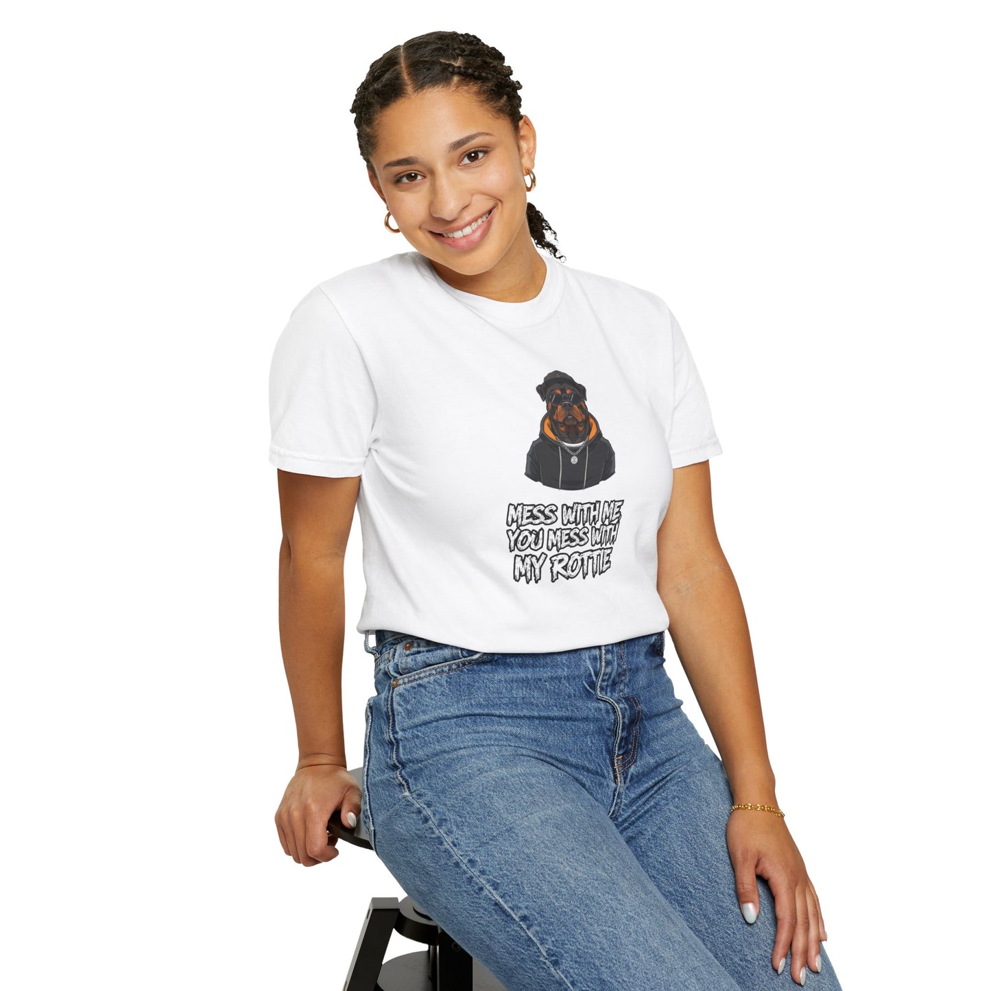 Rottweiler Graphic T-Shirt - "Mess With Me You Mess With My Rottie" Dog Lover Tee