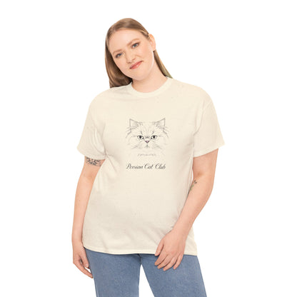 Persian Cat Club Tee — Cute Minimal Cat Face T-Shirt