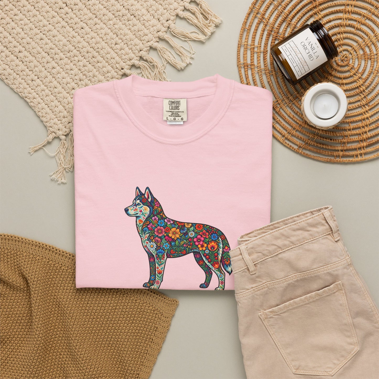 Floral Husky T-Shirt- "Wild Heart, Soft Soul" Graphic Tee