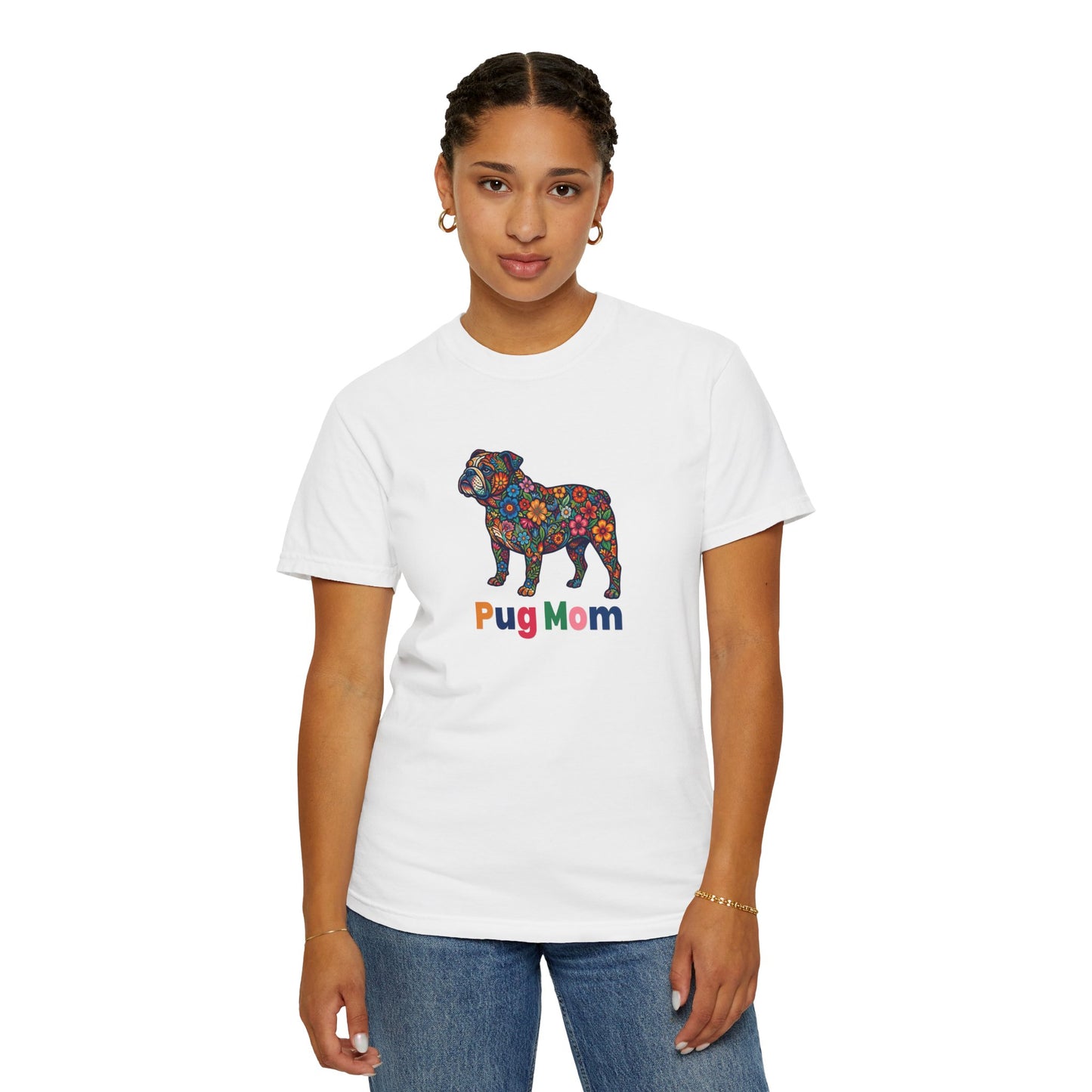 Pug Mom Floral T-Shirt