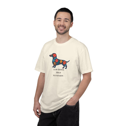 Dachshund Floral Graphic Tee | Low Rider High Standards Sausage Dog Shirt