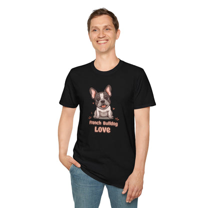 French Bulldog Love T-Shirt — Cute Frenchie Graphic Tee for Dog Lovers