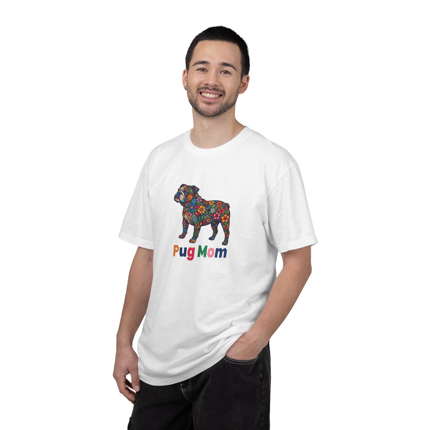 Pug Mom Floral T-Shirt