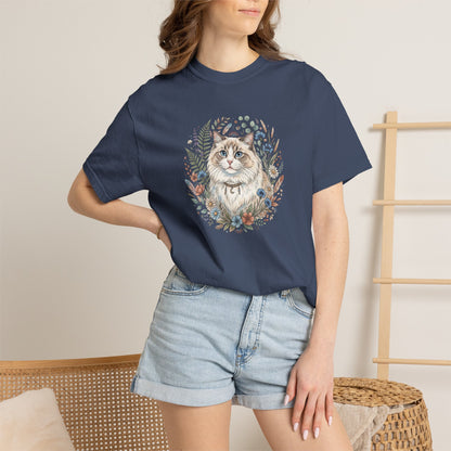 Ragdoll Cat Floral Wreath T-Shirt
