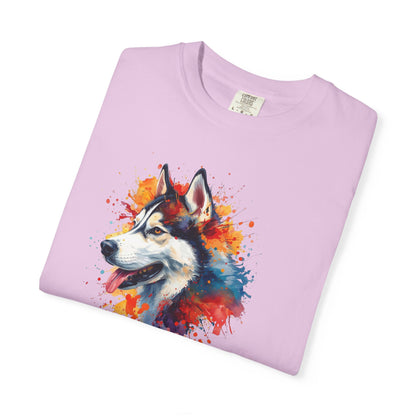 Husky Watercolor T-Shirt -'Husky Club' Artistic Dog Tee