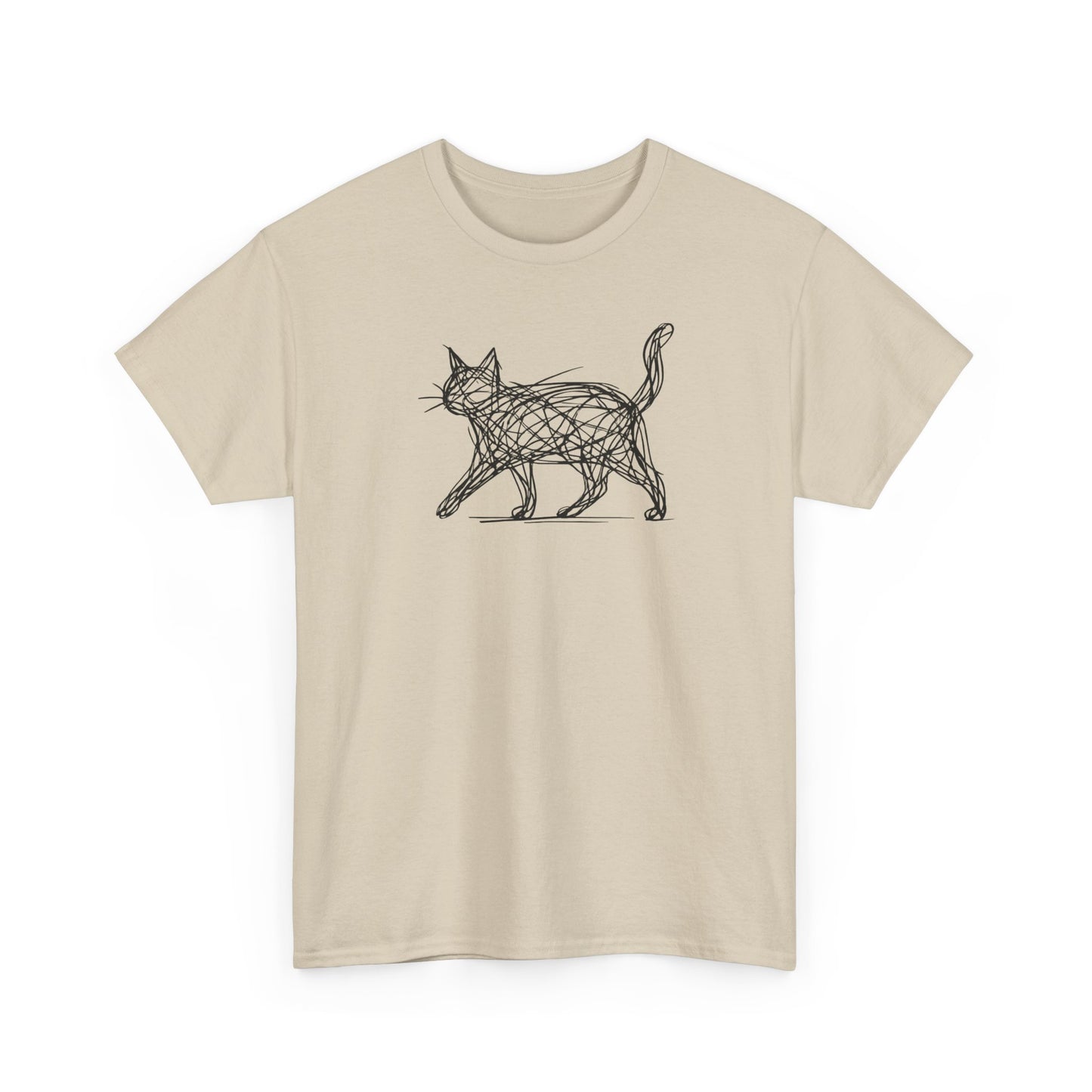 Bengal Cat Line Art T-Shirt — Minimalist Walking Cat Graphic Tee