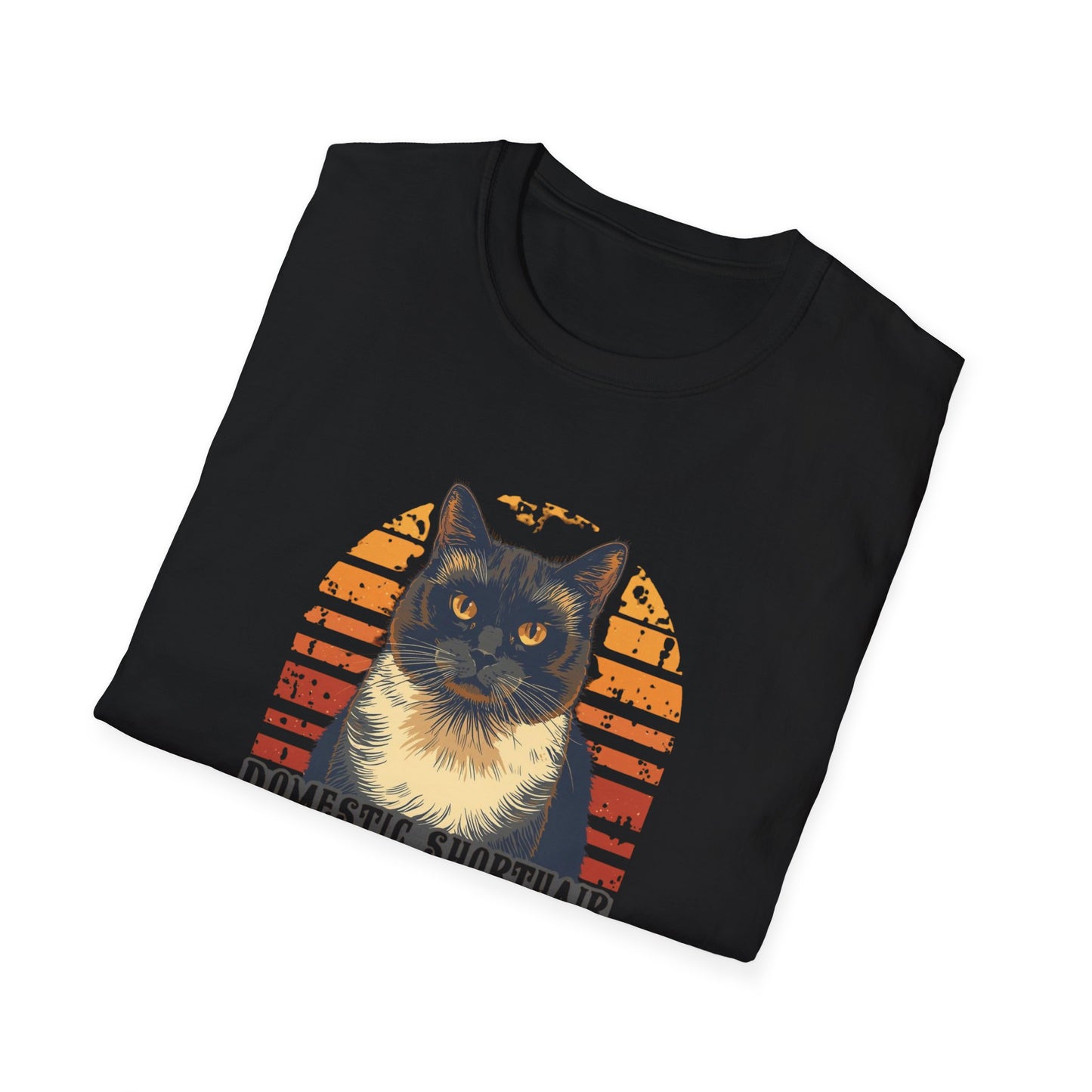 Domestic Shorthair Vibes T-Shirt — Retro Cat Lover Tee