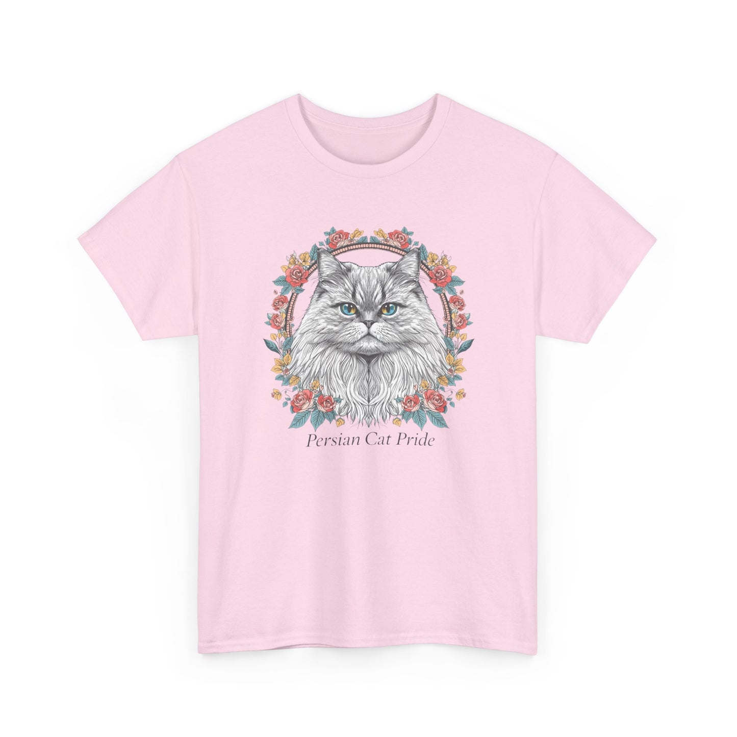 Cat Portrait Tee — "Purrson of Power" Floral Maine Coon Graphic T-Shirt