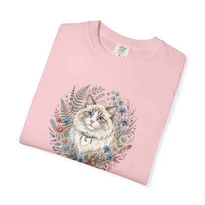 Ragdoll Cat Floral Wreath T-Shirt