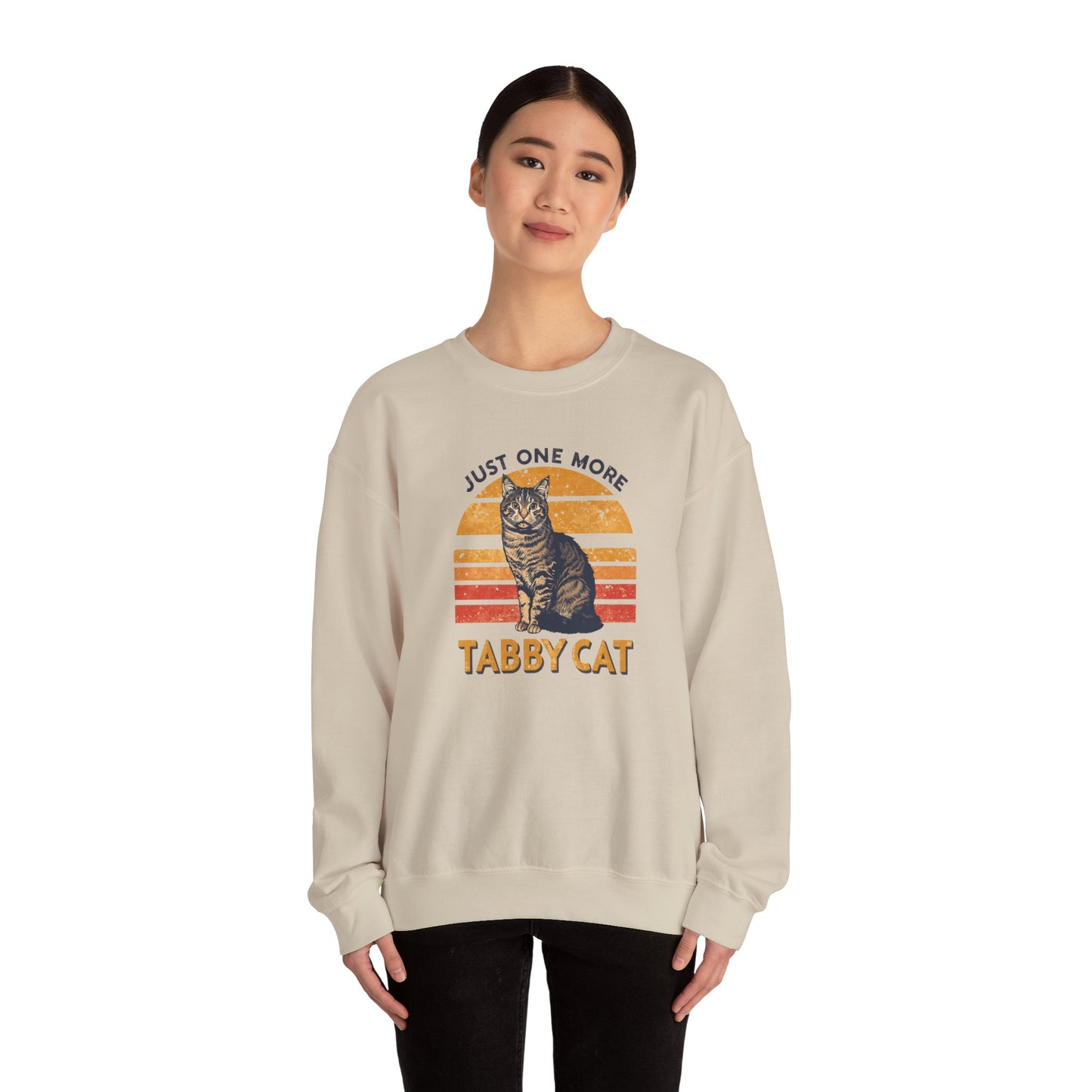 Tabby Cat Crewneck Sweatshirt – "Just One More Tabby Cat" Retro Graphic