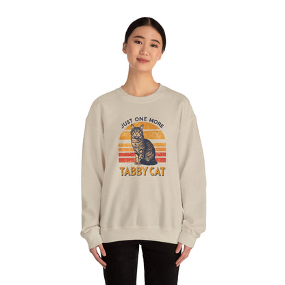 Tabby Cat Crewneck Sweatshirt – "Just One More Tabby Cat" Retro Graphic