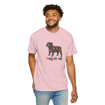 Pug Mom Floral T-Shirt