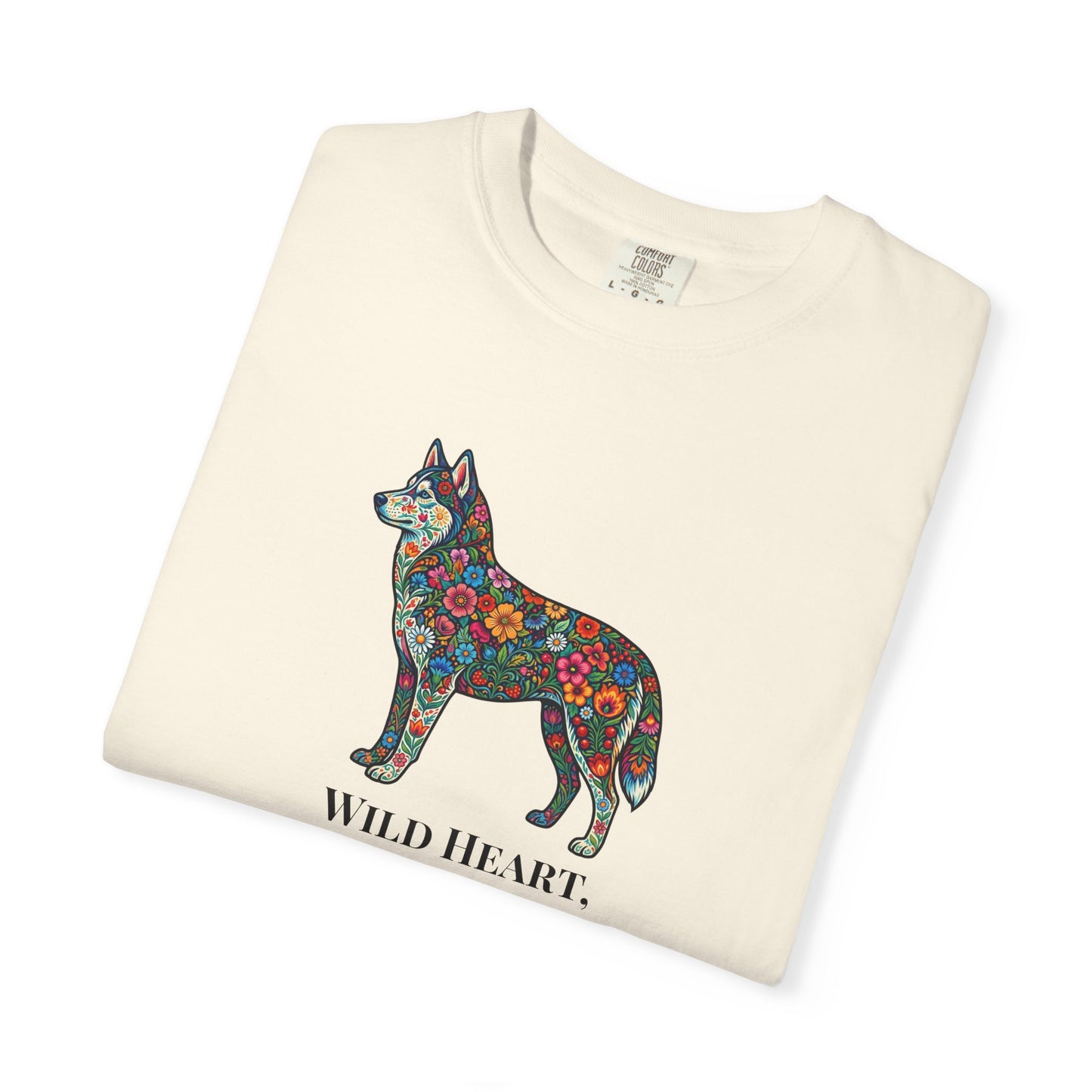 Floral Husky T-Shirt- "Wild Heart, Soft Soul" Graphic Tee