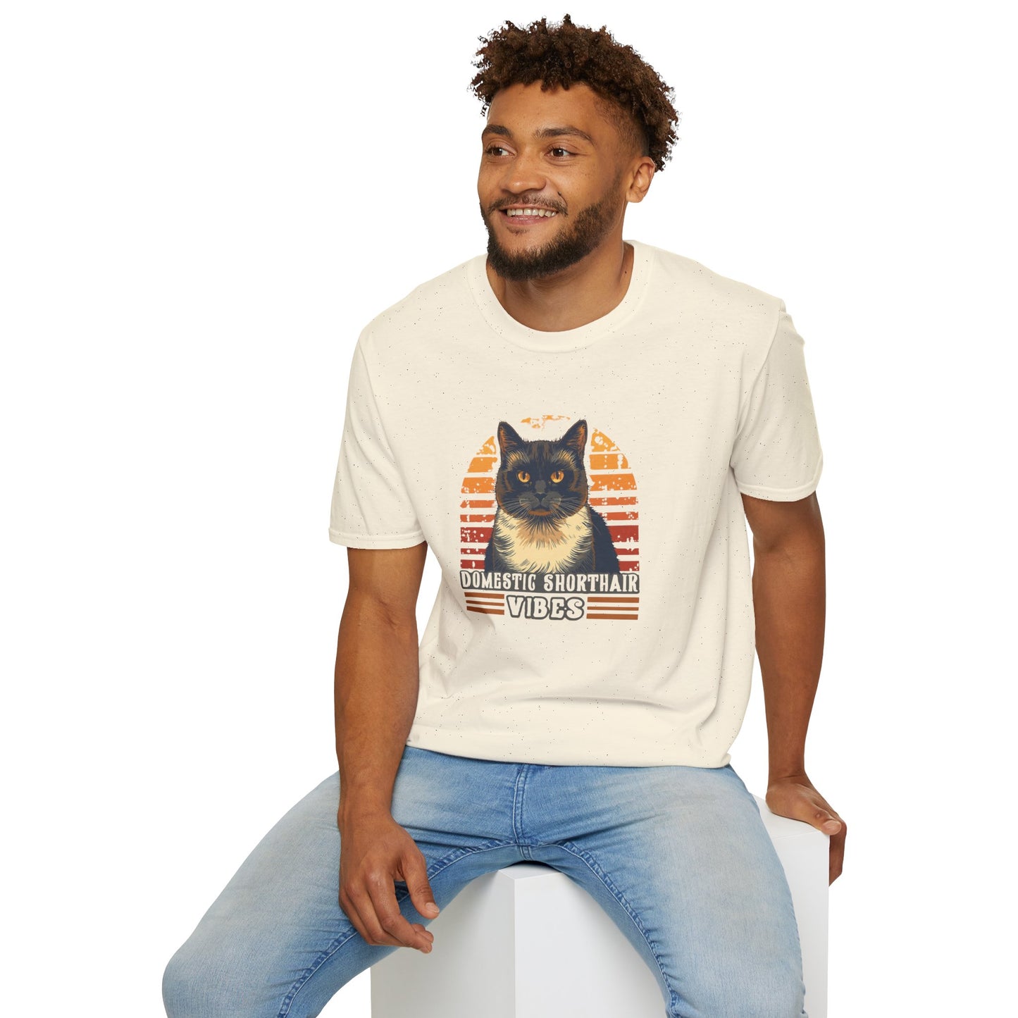 Domestic Shorthair Vibes T-Shirt — Retro Cat Lover Tee