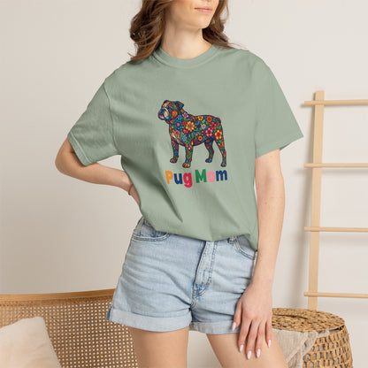 Pug Mom Floral T-Shirt