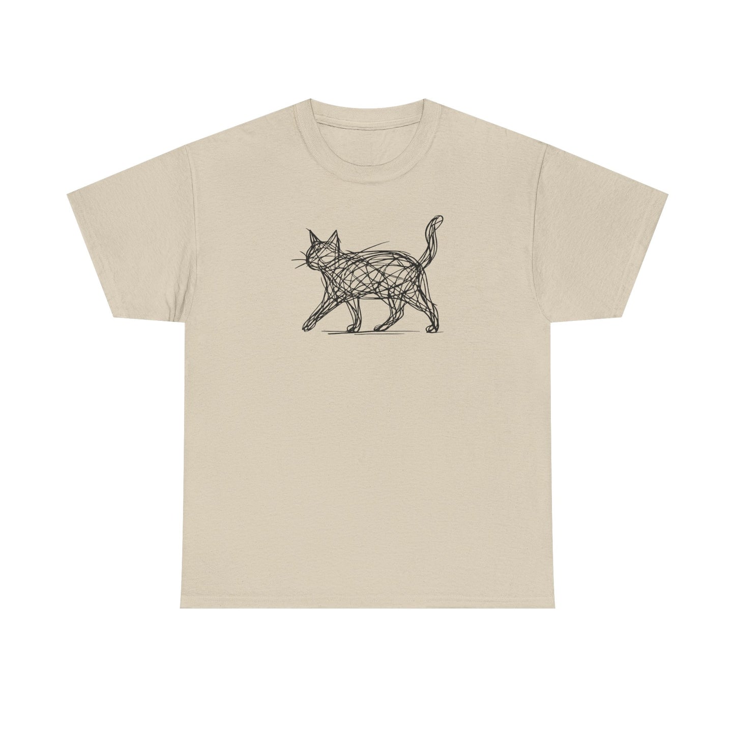 Bengal Cat Line Art T-Shirt — Minimalist Walking Cat Graphic Tee