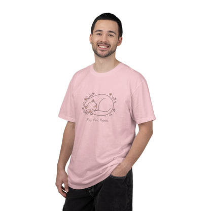 Cat Nap T-Shirt — "Nap Peer Repose" Cute Sleeping Cat Graphic Tee