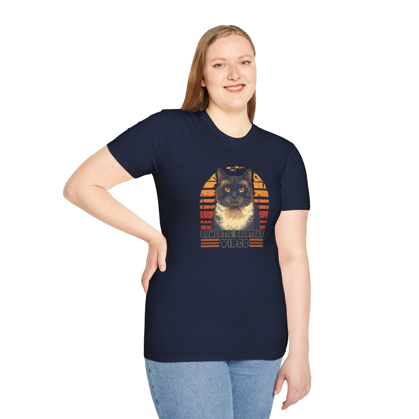 Domestic Shorthair Vibes T-Shirt — Retro Cat Lover Tee