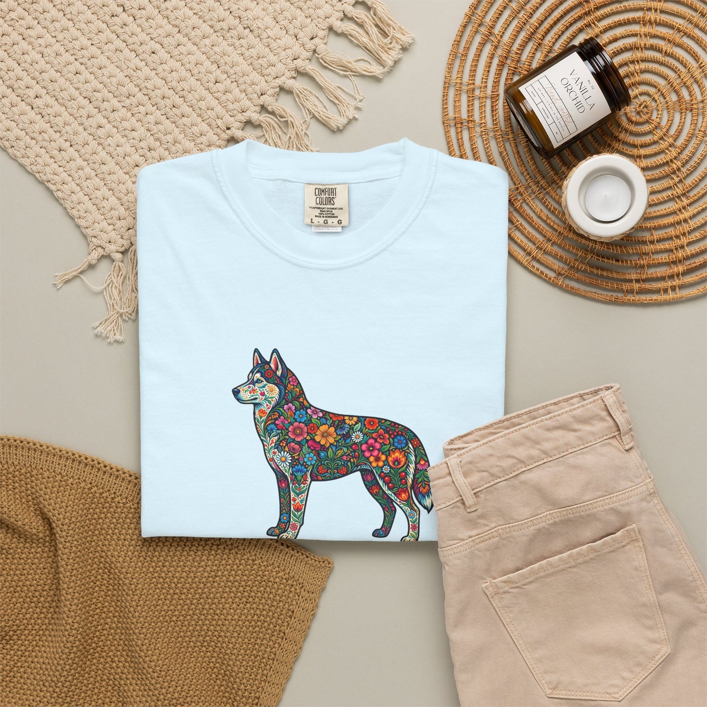 Floral Husky T-Shirt- "Wild Heart, Soft Soul" Graphic Tee