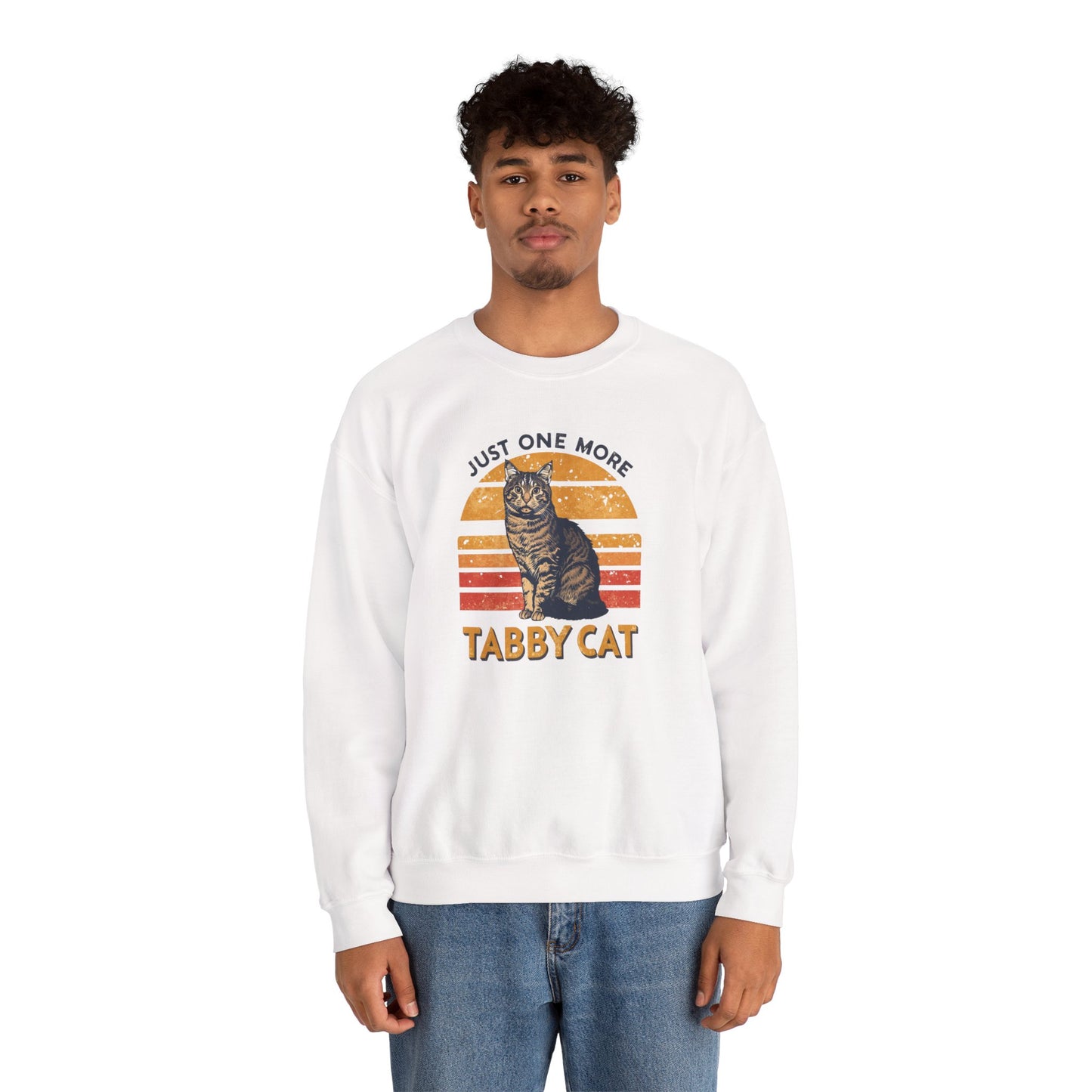 Tabby Cat Crewneck Sweatshirt – "Just One More Tabby Cat" Retro Graphic